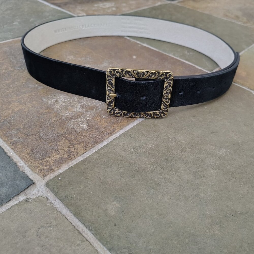 White House Black Market Genuine Leather Suede Belt